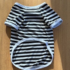 Striped Black and White Pet Shirt